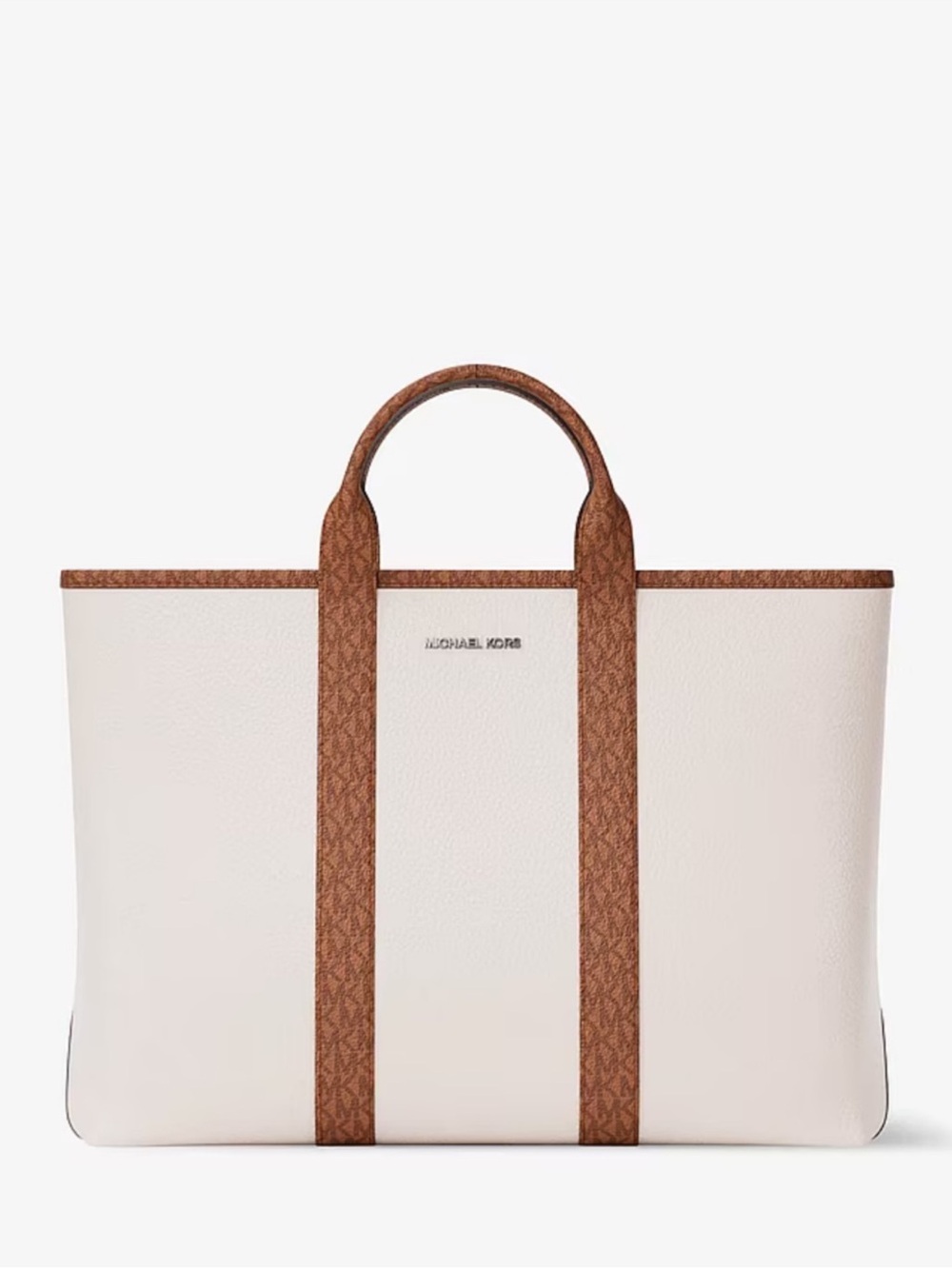 Michael Kors Cooper Medium Pebbled Leather and Signature Logo Tote Bag